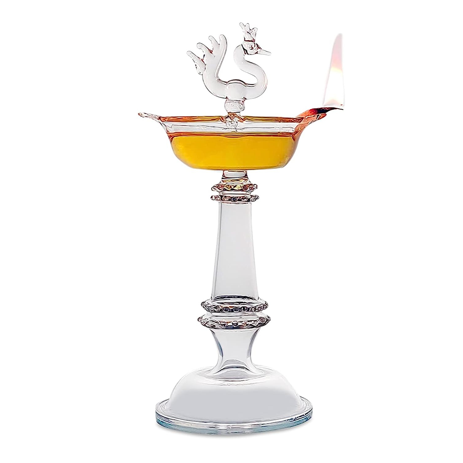 Glass Diya Samai with Rod.