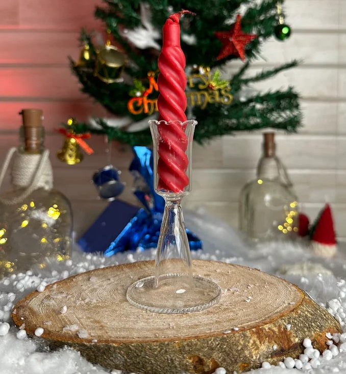 Crystal Clear Vintage Glass Candle Holder