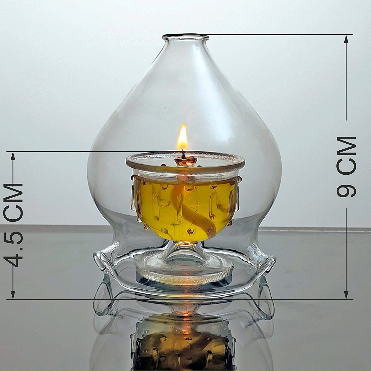 Akhand Diya Made of Borosilicate Glass.