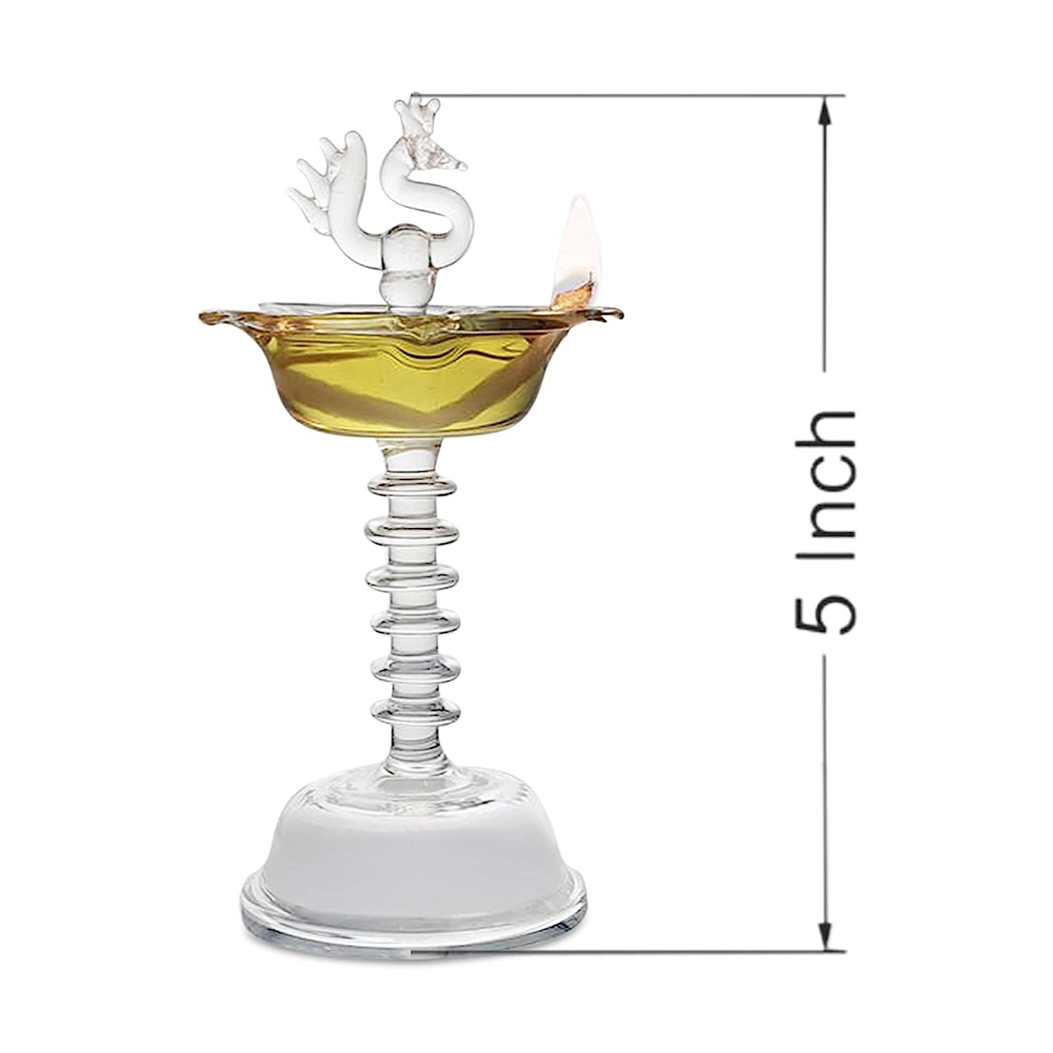 Glass Samai Traditional for Pooja - Borosilicate Glass Diya Samai