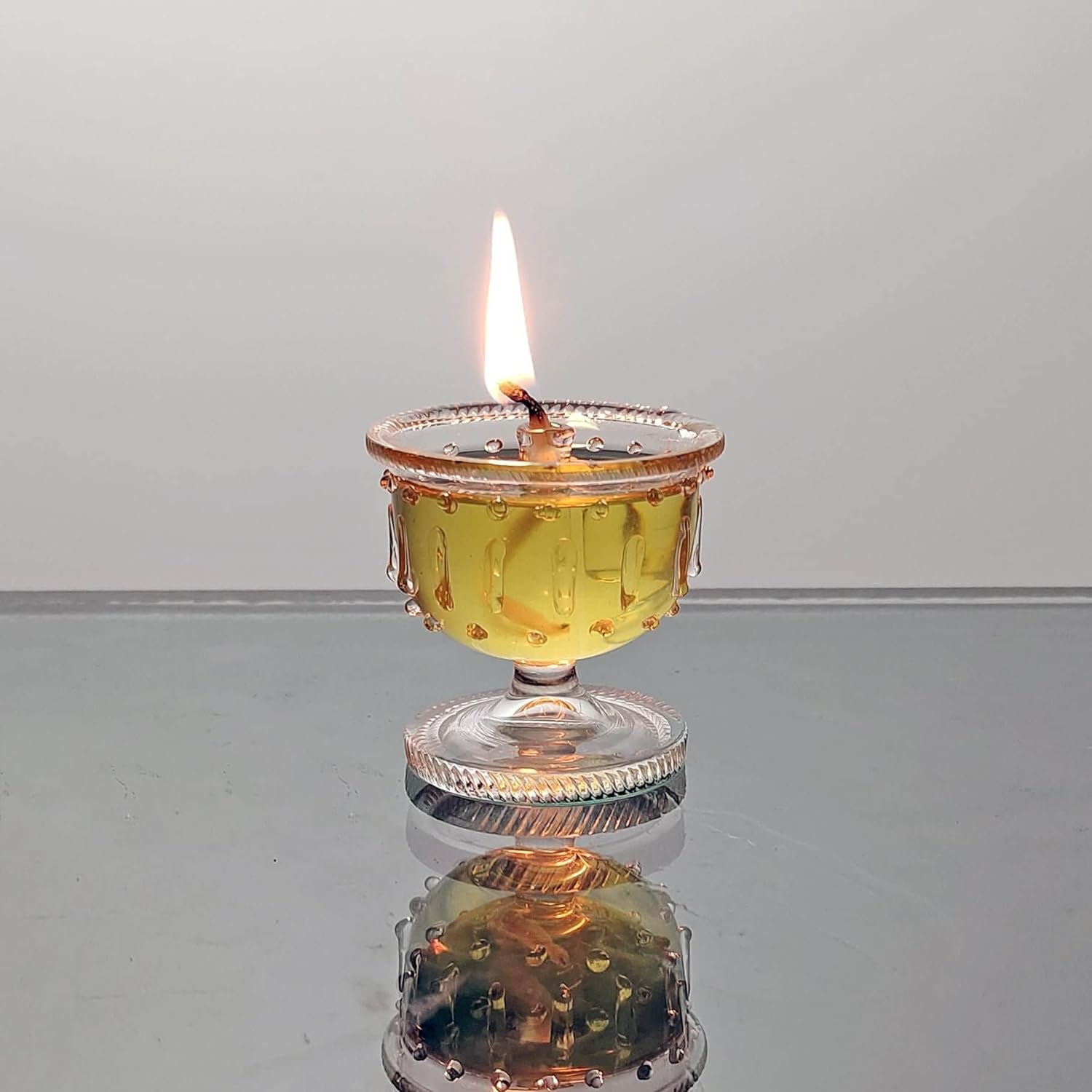 Akhand Diya Made of Borosilicate Glass. (24 Hours)