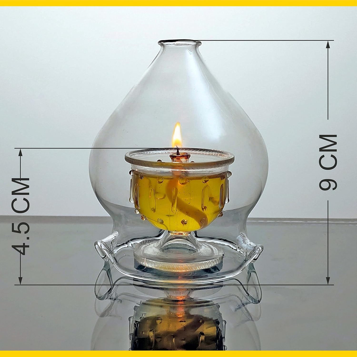 Akhand Diya Made of Borosilicate Glass.(8 Hours)