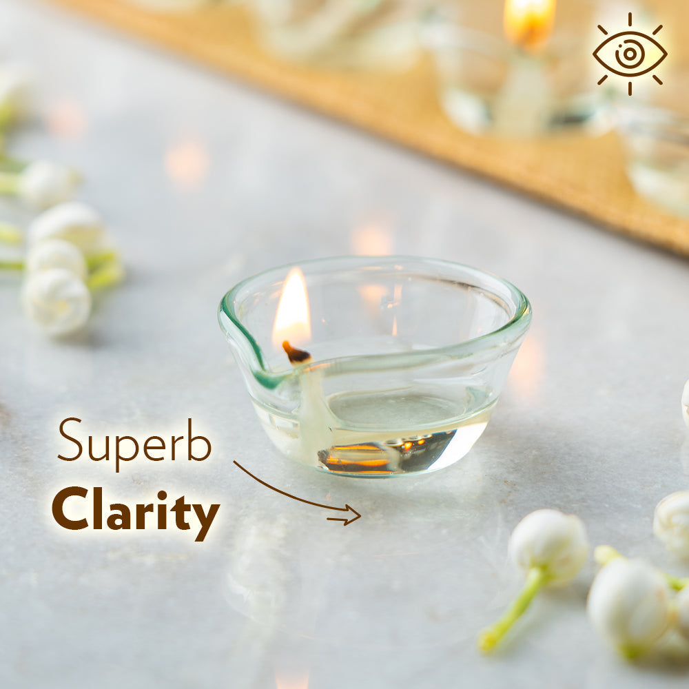 Borosilicate Glass Diya, Set of 6