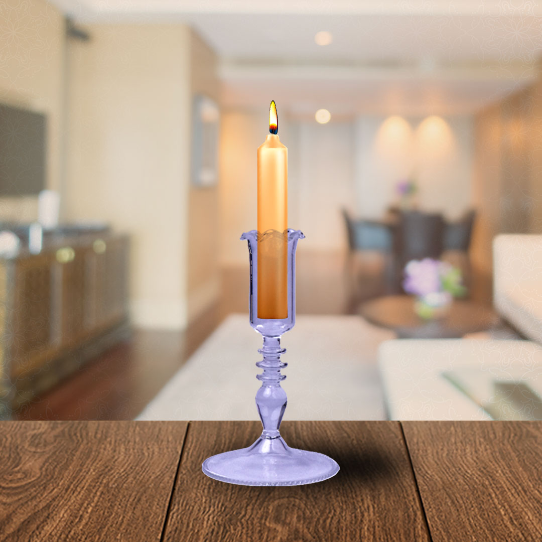 Crystal Clear Three Ring Glass Candle Holder