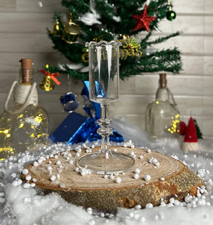 Crystal Clear Vintage Glass Candle Holder