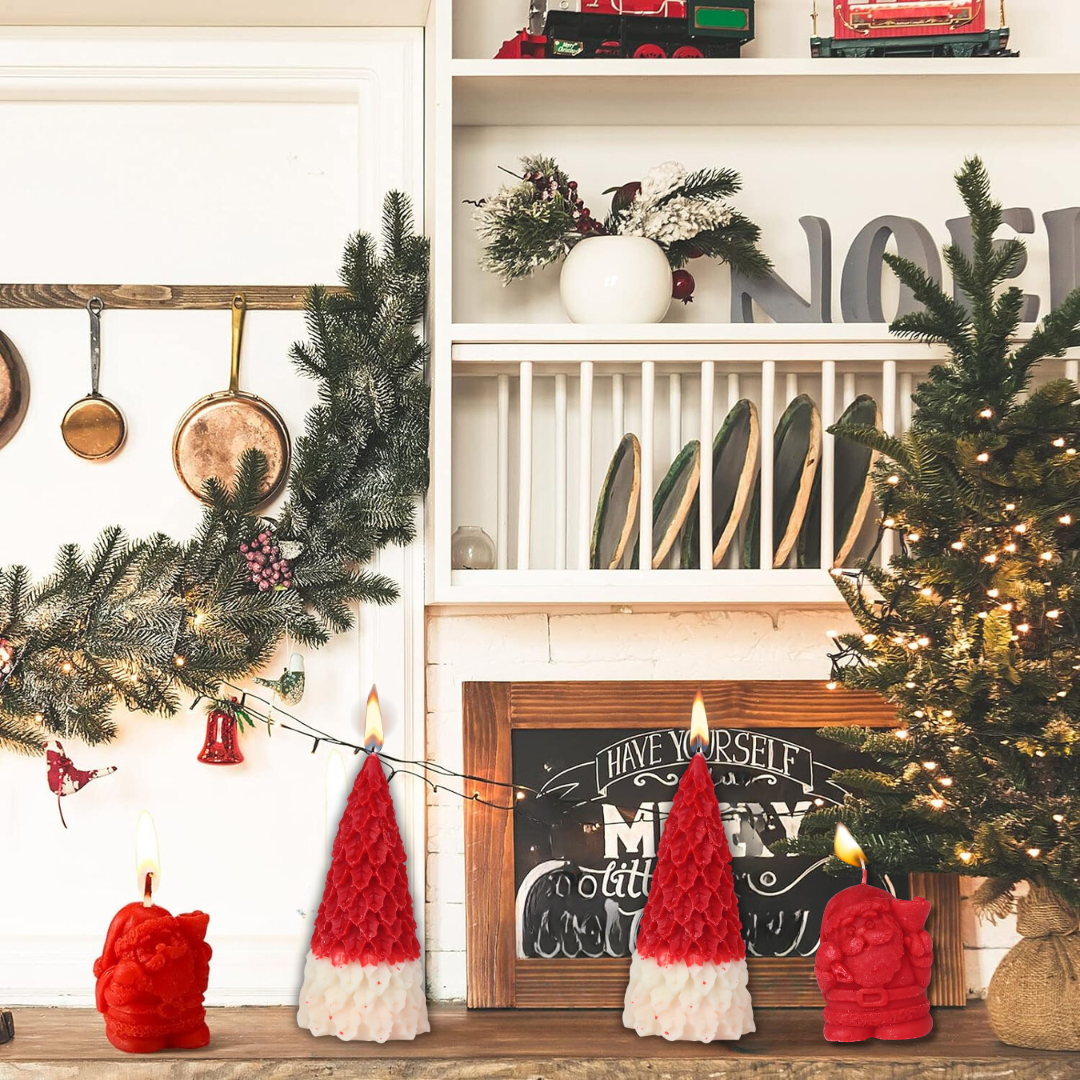 Scented Candles for Christmas (Santa, Christmas Tree, Snowflake)