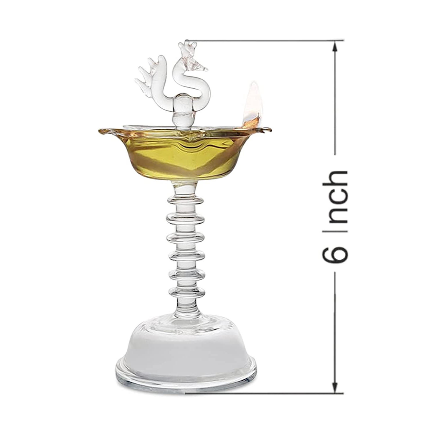 Glass Samai Traditional for Pooja - Borosilicate Glass Diya Samai