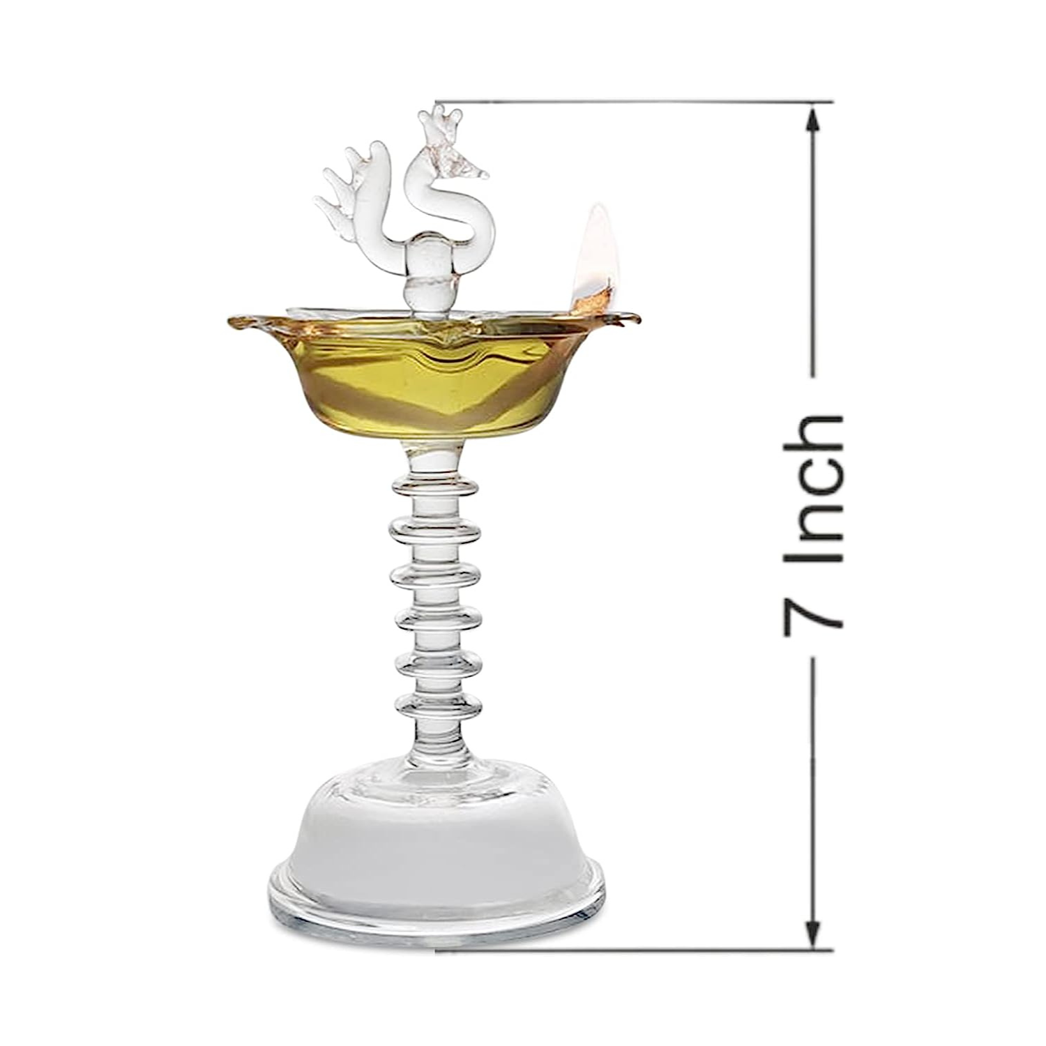 Glass Samai Traditional for Pooja - Borosilicate Glass Diya Samai