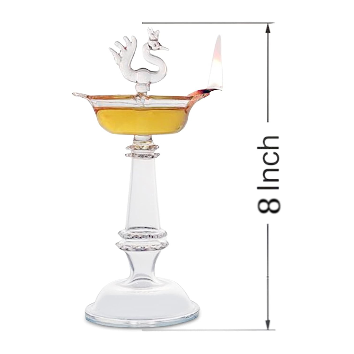 Glass Diya Samai with Rod.