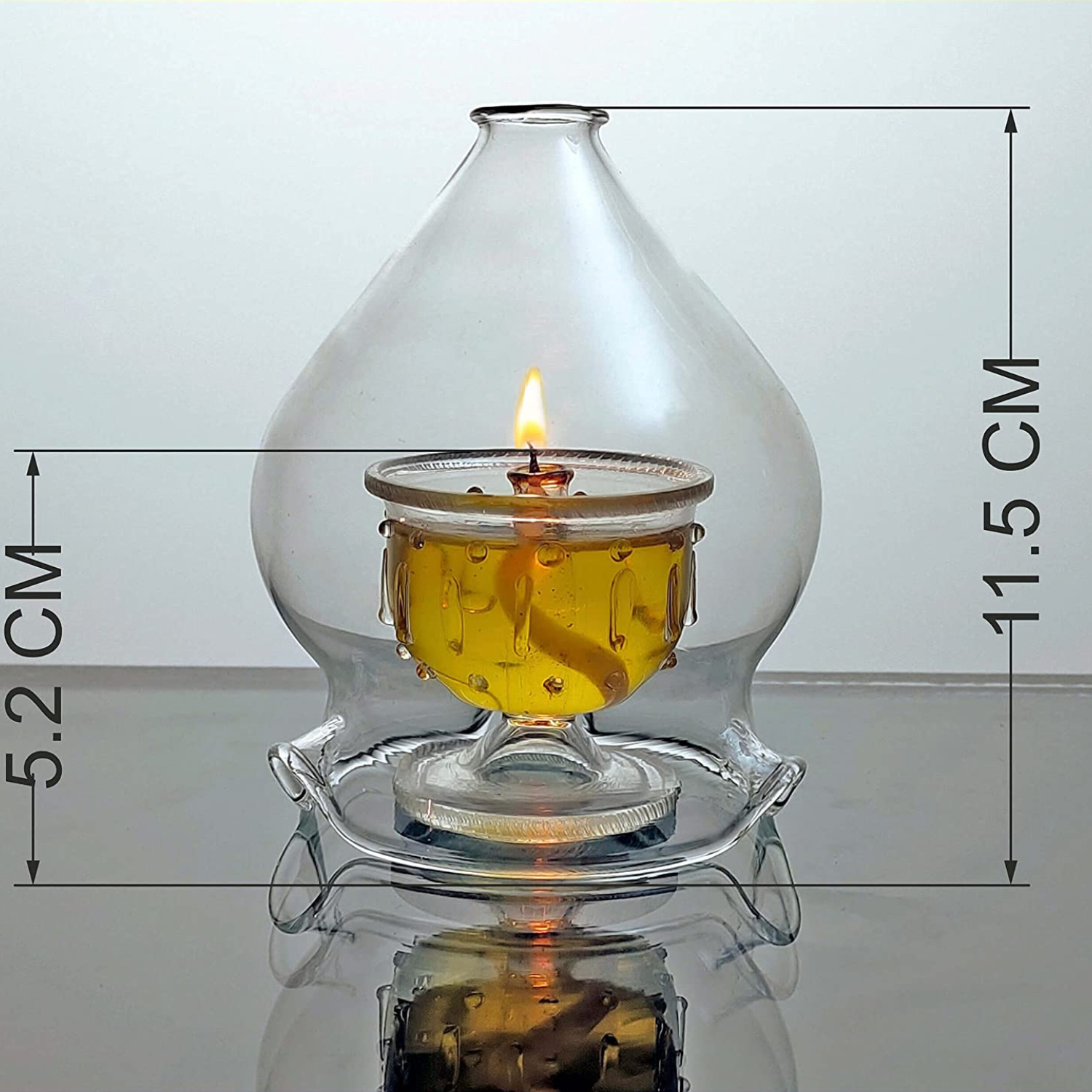 Akhand Diya Made of Borosilicate Glass.