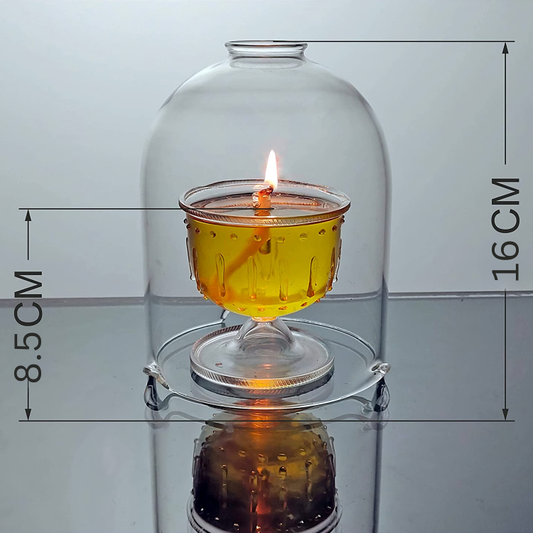 Akhand Diya Made of Borosilicate Glass.